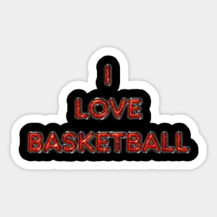 I Love Basketball - Orange Sticker